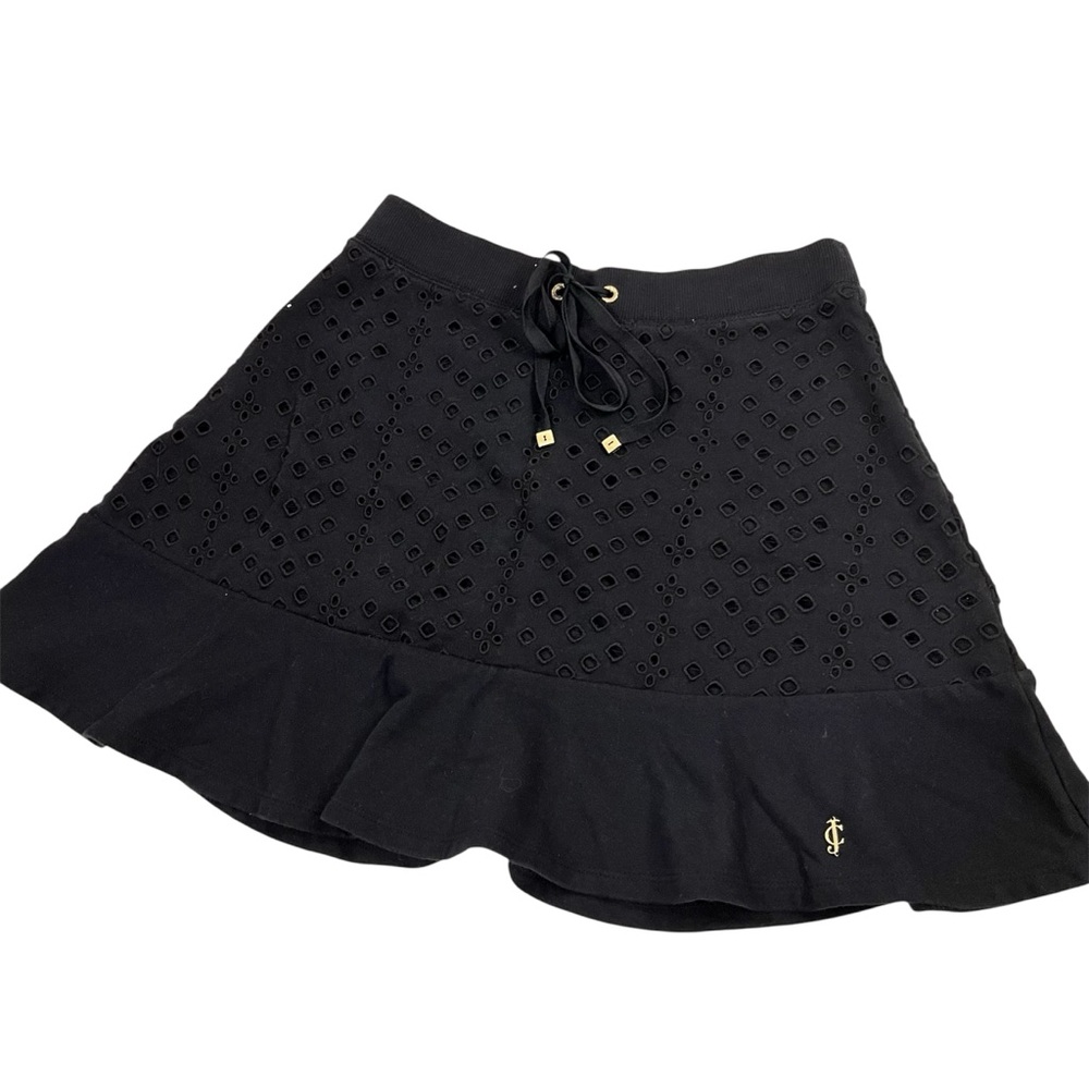 Juicy Couture Black Eyelet Mini Skirt XS – Coquette Preppy A-Line